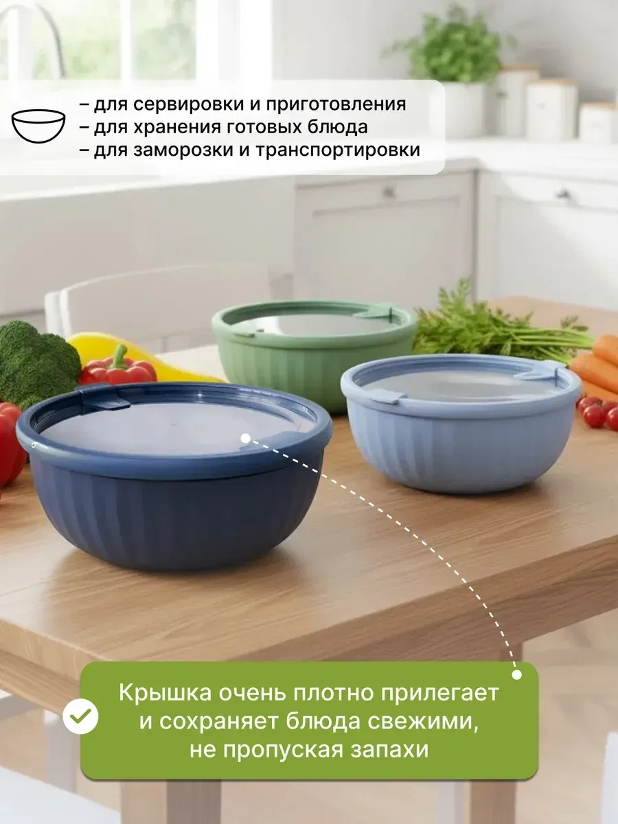 Набор из 4 мисок с крышками SATURN